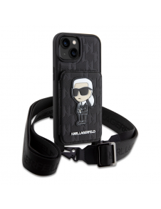 Karl Lagerfeld Saffiano Monogram Crossbody Ikonik NFT-fodral till iPhone 14 Svart