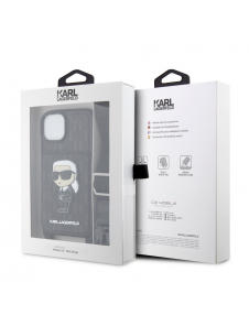 Karl Lagerfeld Saffiano Monogram Crossbody Ikonik NFT-fodral till iPhone 14 Svart