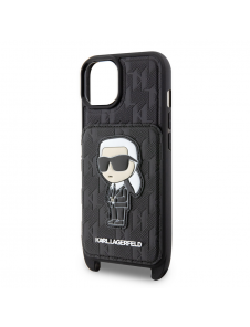 Karl Lagerfeld Saffiano Monogram Crossbody Ikonik NFT-fodral till iPhone 14 Svart