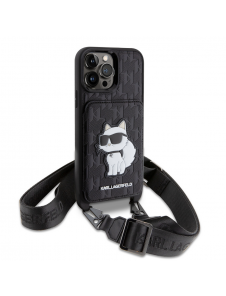 Karl Lagerfeld Saffiano Monogram Crossbody Choupette NFT-fodral till iPhone 14 Pro Max Svart