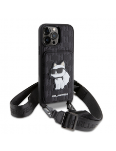 Karl Lagerfeld Saffiano Monogram Crossbody Choupette NFT-fodral till iPhone 14 Pro Max Svart