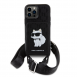 Karl Lagerfeld Saffiano Monogram Crossbody Choupette NFT-fodral till iPhone 14 Pro Max Svart