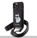 Karl Lagerfeld Saffiano Monogram Crossbody Choupette NFT-fodral till iPhone 14 Pro Max Svart