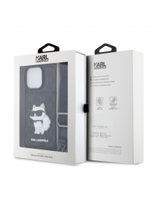Karl Lagerfeld Saffiano Monogram Crossbody Choupette NFT-fodral till iPhone 14 Pro Max Svart