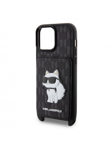 Karl Lagerfeld Saffiano Monogram Crossbody Choupette NFT-fodral till iPhone 14 Pro Max Svart