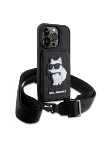 Karl Lagerfeld Saffiano Monogram Crossbody Choupette NFT-fodral till iPhone 14 Pro Svart