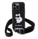 Karl Lagerfeld Saffiano Monogram Crossbody Choupette NFT-fodral till iPhone 14 Pro Svart