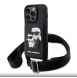 Karl Lagerfeld Saffiano Crossbody Karl och Choupette NFT-fodral till iPhone 14 Pro Max Svart