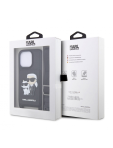 Karl Lagerfeld Saffiano Crossbody Karl och Choupette NFT-fodral till iPhone 14 Pro Max Svart