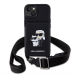 Karl Lagerfeld Saffiano Crossbody Karl och Choupette NFT-fodral till iPhone 14 Svart