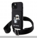 Karl Lagerfeld Saffiano Crossbody Karl och Choupette NFT-fodral till iPhone 14 Svart