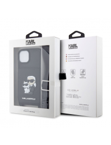 Karl Lagerfeld Saffiano Crossbody Karl och Choupette NFT-fodral till iPhone 14 Svart