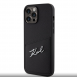Karl Lagerfeld Saffiano Card Slot Metal Signature Case för iPhone 14 Pro Max Svart
