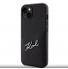 Karl Lagerfeld Saffiano Card Slot Metal Signaturfodral för iPhone 14 Svart