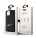 Karl Lagerfeld Saffiano Card Slot Metal Signaturfodral för iPhone 14 Svart