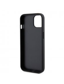 Karl Lagerfeld Saffiano Card Slot Metal Signaturfodral för iPhone 14 Svart