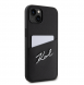Karl Lagerfeld Saffiano Card Slot Metal Signaturfodral för iPhone 14 Svart