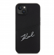 Karl Lagerfeld Saffiano Card Slot Metal Signaturfodral för iPhone 14 Svart
