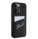 Karl Lagerfeld Saffiano Card Slot Metal Signature Case för iPhone 13 Pro Svart