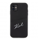 Karl Lagerfeld Saffiano Card Slot Metal Signaturfodral för iPhone 11 Svart