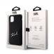 Karl Lagerfeld Saffiano Card Slot Metal Signaturfodral för iPhone 11 Svart