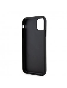 Karl Lagerfeld Saffiano Card Slot Metal Signaturfodral för iPhone 11 Svart