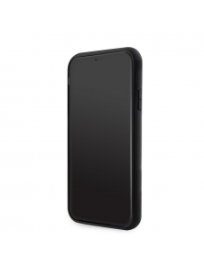 Karl Lagerfeld Saffiano Card Slot Metal Signaturfodral för iPhone 11 Svart