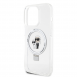 Karl Lagerfeld Ringställ Karl och Choupette MagSafe Fodral till iPhone 15 Pro Vit