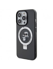 Karl Lagerfeld Ringställ Karl och Choupette MagSafe Fodral för iPhone 15 Pro Max Svart