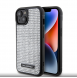Karl Lagerfeld Rhinestone Plate Metall Logotypfodral för iPhone 15 Silver