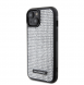 Karl Lagerfeld Rhinestone Plate Metall Logotypfodral för iPhone 15 Silver