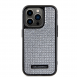 Karl Lagerfeld Rhinestone Plate Metall Logotypfodral till iPhone 15 Pro Silver