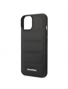 Karl Lagerfeld Quilted Puffy Metal Logotypfodral till iPhone 15 Svart