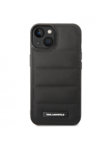 Karl Lagerfeld Quilted Puffy Metal Logotypfodral till iPhone 15 Svart