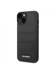 Karl Lagerfeld Quilted Puffy Metal Logotypfodral till iPhone 15 Svart