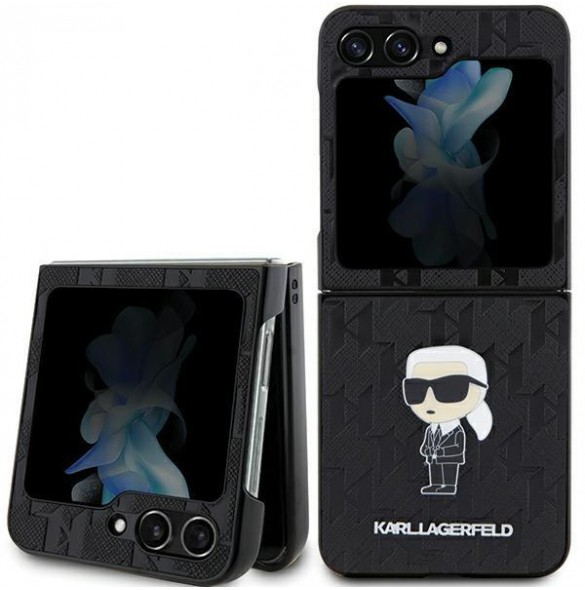 Karl Lagerfeld PU Saffiano Monogram Ikonik NFT Fodral till Samsung Galaxy Z Flip 5 Svart