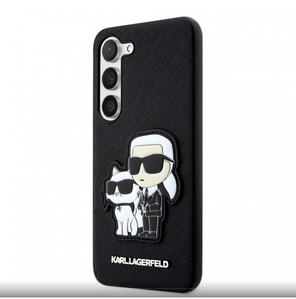 Karl Lagerfeld PU Saffiano Karl och Choupette NFT-fodral till Samsung Galaxy S23+ Svart