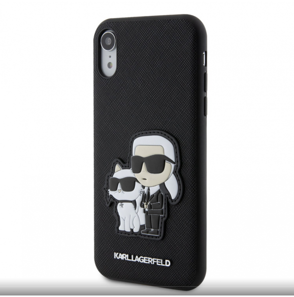 Karl Lagerfeld PU Saffiano Karl och Choupette NFT-fodral till iPhone XR Svart