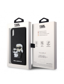 Karl Lagerfeld PU Saffiano Karl och Choupette NFT-fodral till iPhone XR Svart
