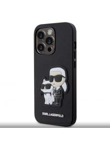 Karl Lagerfeld PU Saffiano Karl och Choupette NFT-fodral till iPhone 14 Pro Svart