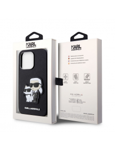 Karl Lagerfeld PU Saffiano Karl och Choupette NFT-fodral till iPhone 14 Pro Svart