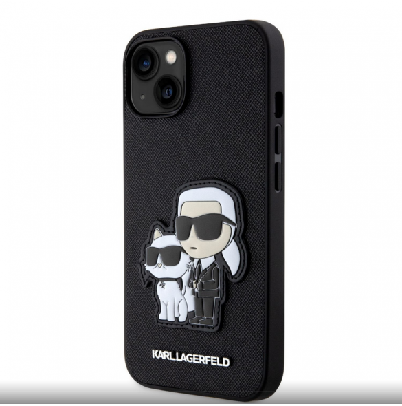 Karl Lagerfeld PU Saffiano Karl och Choupette NFT-fodral till iPhone 14 Svart