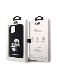 Karl Lagerfeld PU Saffiano Karl och Choupette NFT-fodral till iPhone 14 Svart