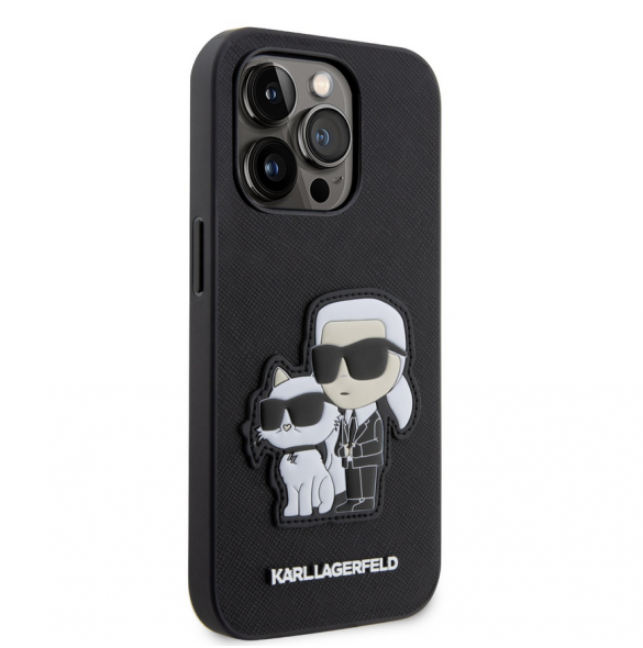 Karl Lagerfeld PU Saffiano Karl och Choupette NFT-fodral till iPhone 13 Pro Svart
