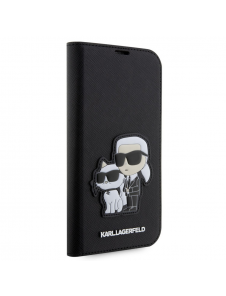 Karl Lagerfeld PU Saffiano Karl och Choupette NFT Bokfodral för iPhone 14 Pro Svart