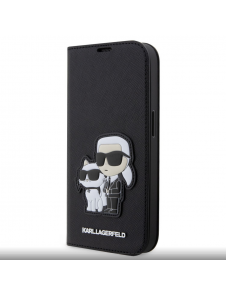 Karl Lagerfeld PU Saffiano Karl och Choupette NFT Bokfodral för iPhone 14 Svart