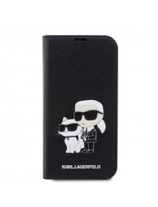 Karl Lagerfeld PU Saffiano Karl och Choupette NFT Bokfodral för iPhone 14 Svart