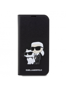 Karl Lagerfeld PU Saffiano Karl och Choupette NFT Bokfodral för iPhone 13 Pro Svart