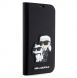Karl Lagerfeld PU Saffiano Karl och Choupette NFT Bokfodral för iPhone 13 Svart