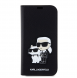 Karl Lagerfeld PU Saffiano Karl och Choupette NFT Bokfodral för iPhone 13 Svart